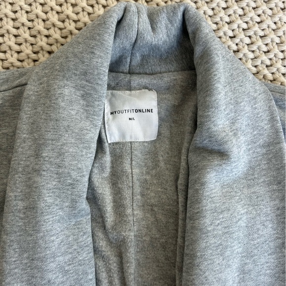 My Outfit Online-Oversized Sweat Cardigan. Heather Grey M/L - Picture 4 of 4